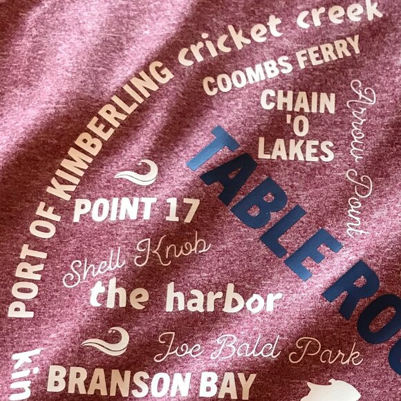 Upcycled Table Rock Lake Soft T-Shirt: Landmarks & Marinas Graphics, Size L - Picture 8 of 15